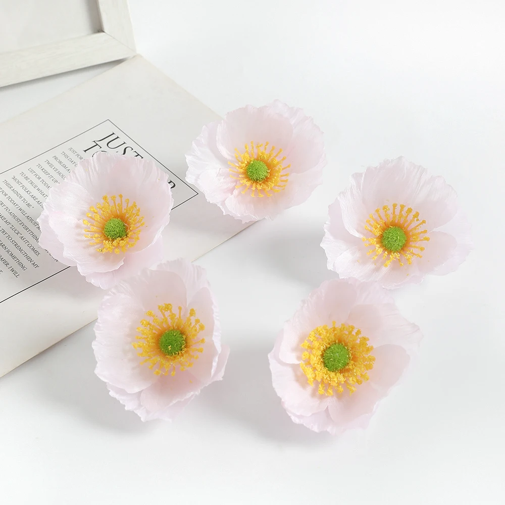 5/10/20pcs 7,5 cm Seide künstliche Mohn Blumen köpfe für Hochzeits feier Home Room Dekoration DIY Zubehör Kunstblumen Handwerk – Detail 10