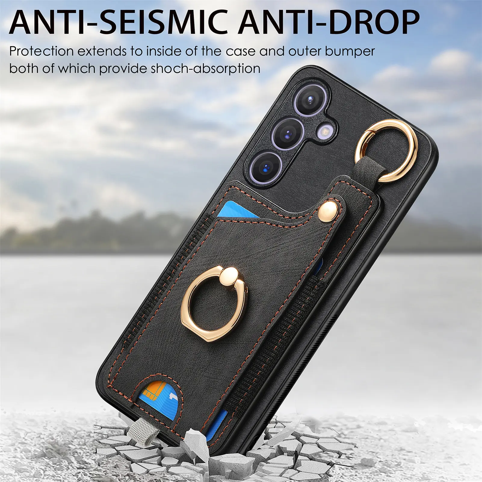 Premium Magnetic Leather Wallet Case - Universal Compatibility