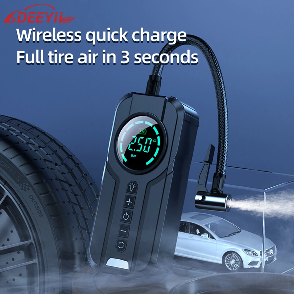 

Car Air Pump 150PSI Air Compressor Tyre Inflator Electric Pump Air Compressor With LED For Car Motorcycles Bicycles