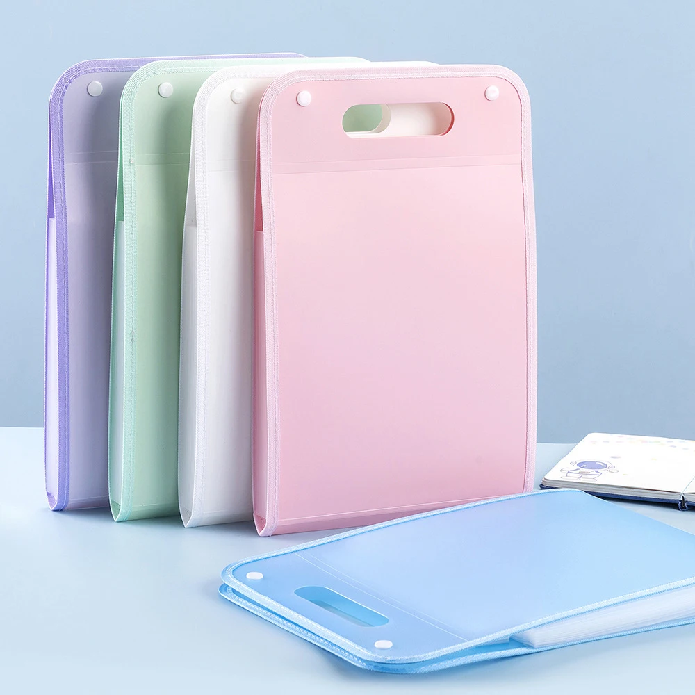 File Folder File Bag Stationary Organizer Pouch Vertical Hand-held Organ Bag A4 Paper File Folder Large Capacity