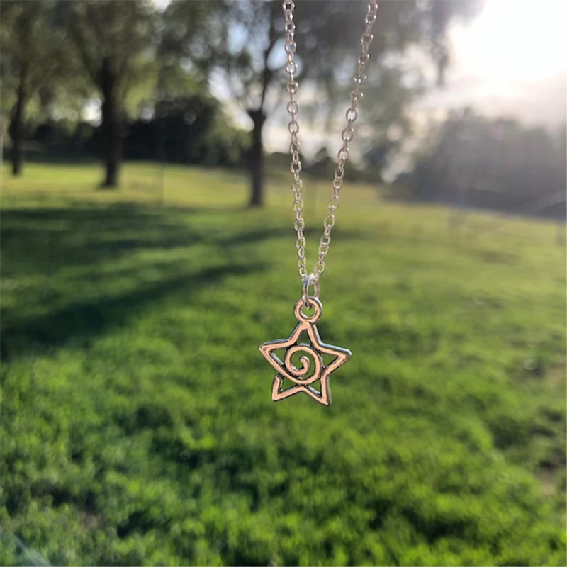 New Silver Color Star Necklaces Chain Couple Heavenly Best Friends Heavenly Gift for Friend Long Necklaces Pendants Men Women_voghion.com