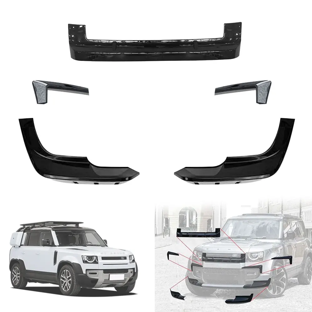 

car Accessories Front Bumper Lip Splitte Front Grille Frame Mid-Grid Decorative Strip Cover for Land Rover Defender 2020-2024