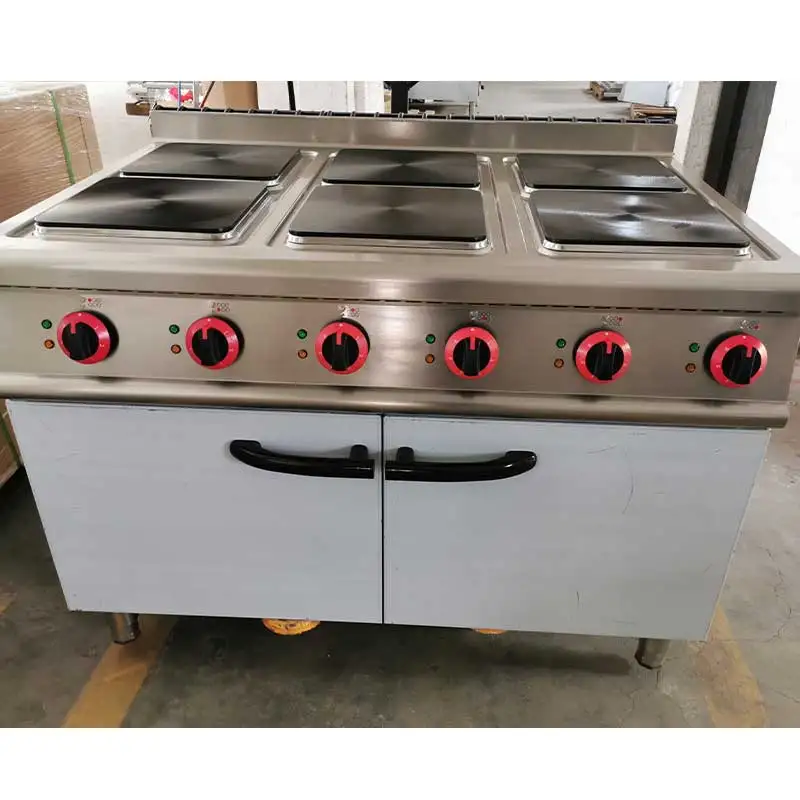 Industrial Electric Six-head Cooking Stove with Cabinet Square Plate Pot 4/6 Stove Head Heating Stove in Large Hotel Restaurant - Image 3