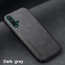 Elegant Leather Case with Metal Plate Support for Car Mount - Premium Protection for Luxury Devices (Dark Gray)