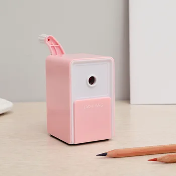 Temperamatite automatico in metallo semplice, temperamatite quadrato a manovella, materiale artistico per studenti
