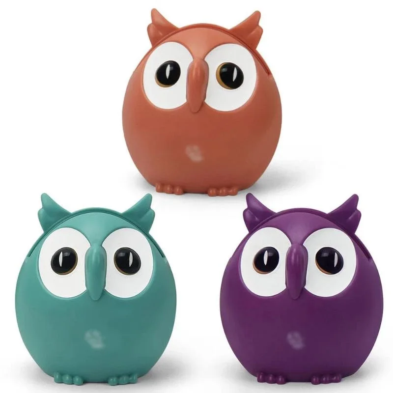 1pcs Creative Plastic Cute Owl Music Box Household Decor Ornaments Phone Glasses Card Storage Rack Kid Xmas Birthday Gift Random