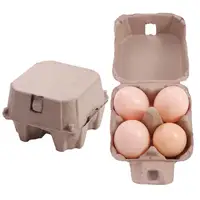 10Pcs Creative 4 Grids Paper Pulp Egg Cartons Space Saving Reusable Empty Egg Storage Box Stackable Egg Containers Refrigerator 1
