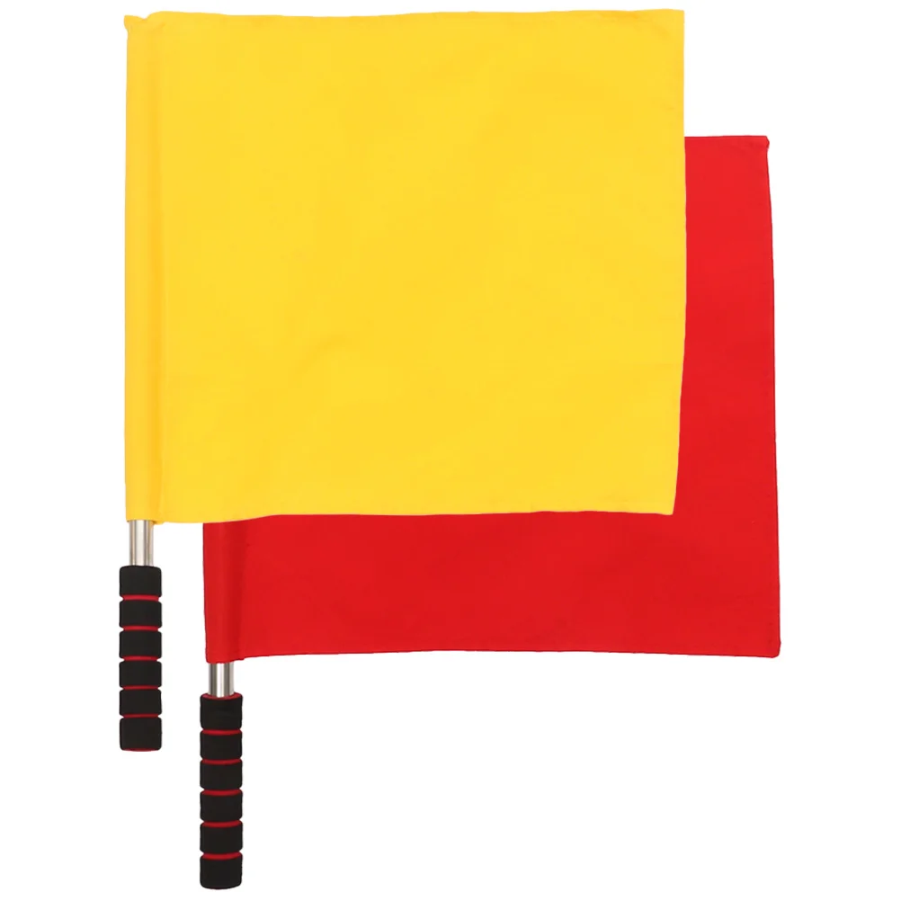 

Referee Flag Stainless Flag Sponge Handle Patrol Linesman Performance Official Flag Sports Events Football Volleyball Track