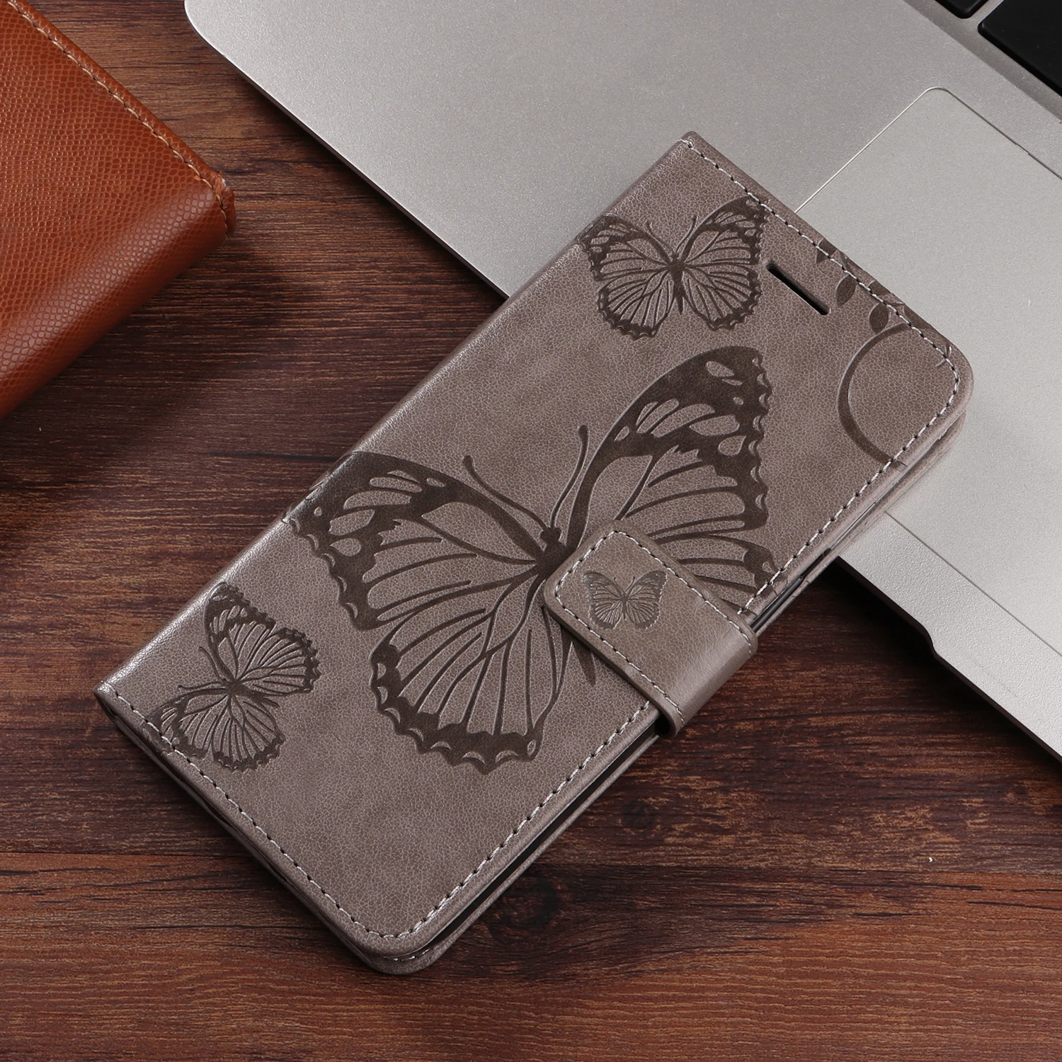 Butterfly Design Magnetic Leather Wallet Phone Case