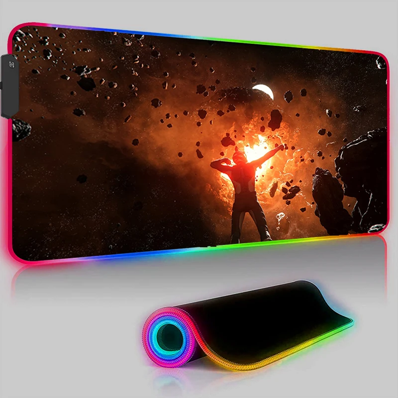 Tappetino Per Mouse Rgb Led Star Citizen Scrivanie Per Computer Tastiera Tappetino Per Mouse Gamer Accessori Per Giochi Per Laptop Tappetini Per Gioch