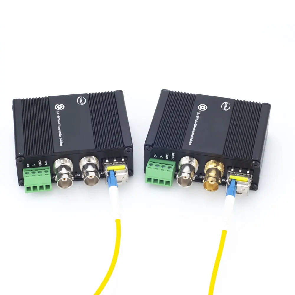 HD/3G SDI Fiber Converter 1080P 30/60Hz Fiber Optical Transceiver with Loop Output Tally RS485 20KM LC Optical Extender