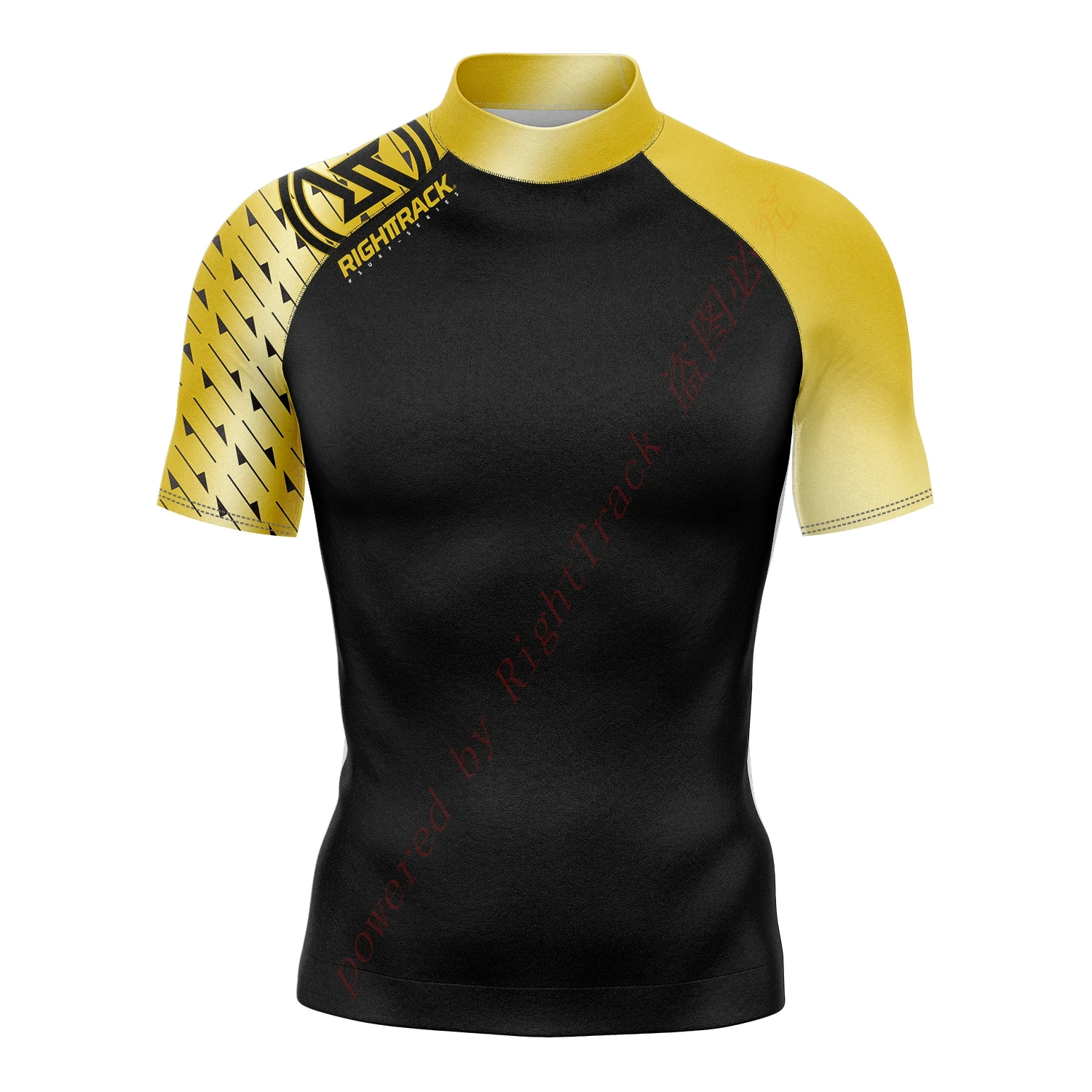 Men Sports Shirt Rashguard Short Sleeve Surfing Sunscreen Lycra Fabric UV Protection