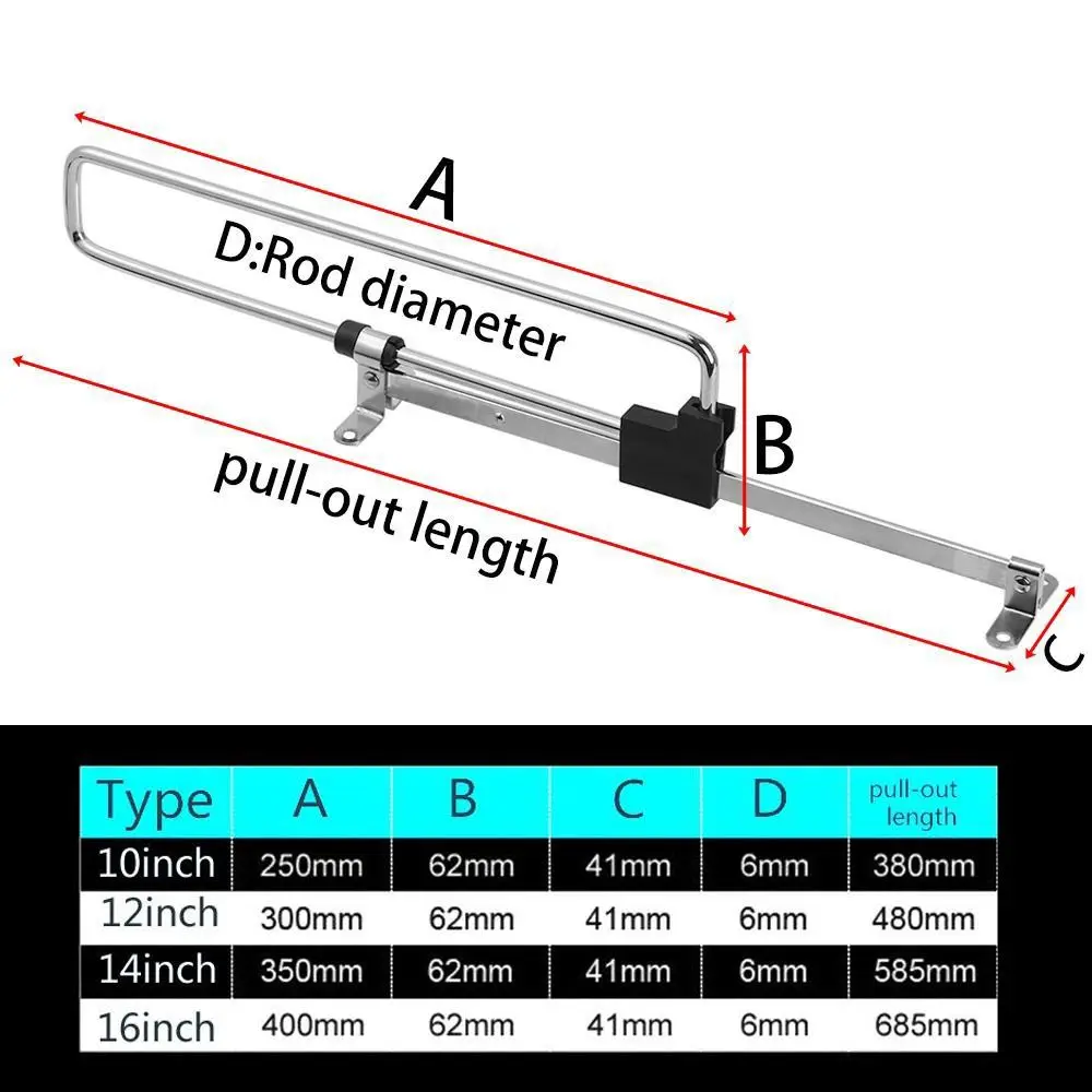 Pull Out Rail Extending Rack Iron Telescopic Clothes Rod Heavy Duty Retractable Cabinet Hanger Space Saving Sliding Bar Holder 6