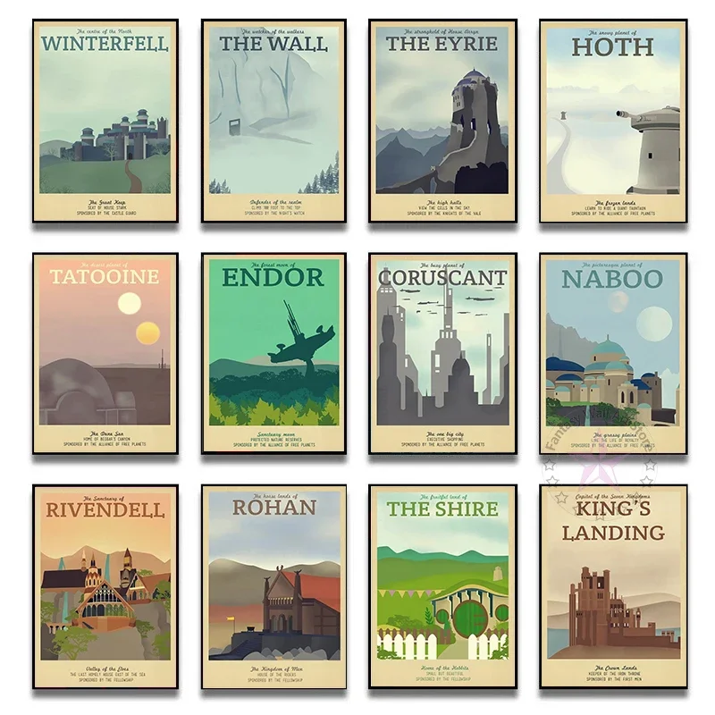 

Vintage Bar Cafe Poster Minimalist Art Travel Canvas Painting For Kid Home Decor Prints Retro Holiday Landscape Wall Art Picture