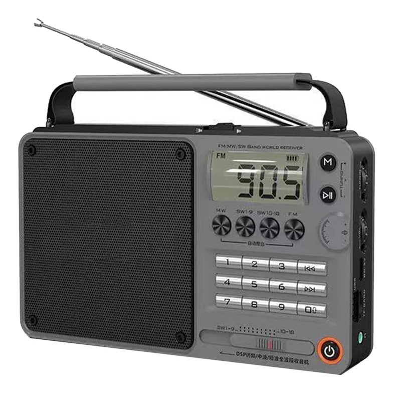 

Bluetooth цифровое радио FM/AM/SW полнодиапазонное радио Hifi портативный U-диск USB/TF/Mp3 музыкальный плеер с динамиком фонарик