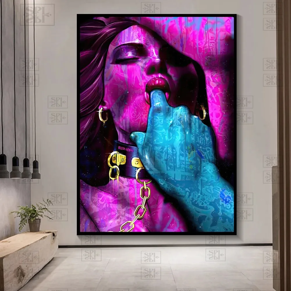 Sexy Woman and Men Nude Body Canvas Painting Modern Color Abstract Lover Sex Posters Wall Art Picture for Hotel Bedroom Home Decor Adult Pic Hq