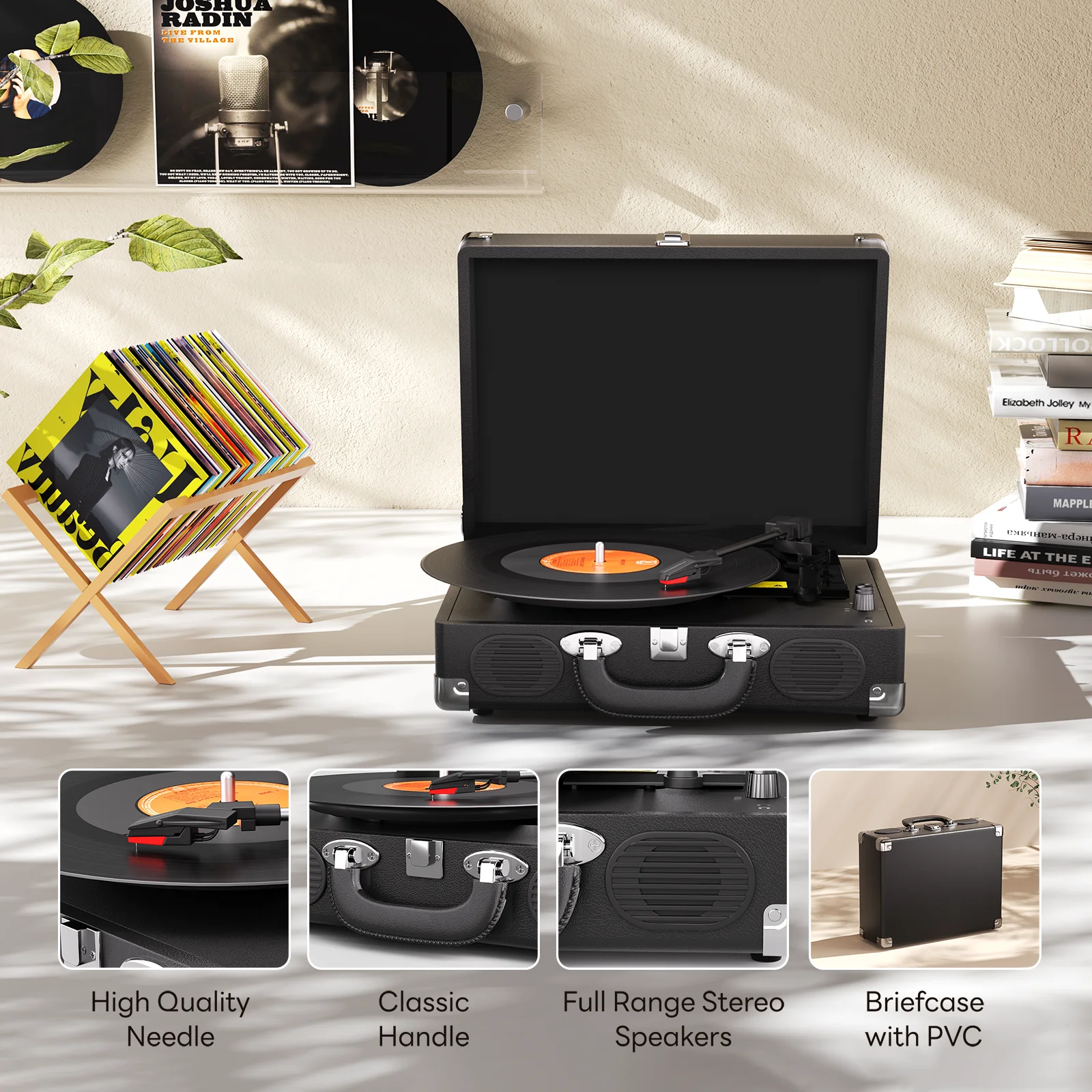 Maio S100 Vintage Vinyl Record Player with Bluetooth