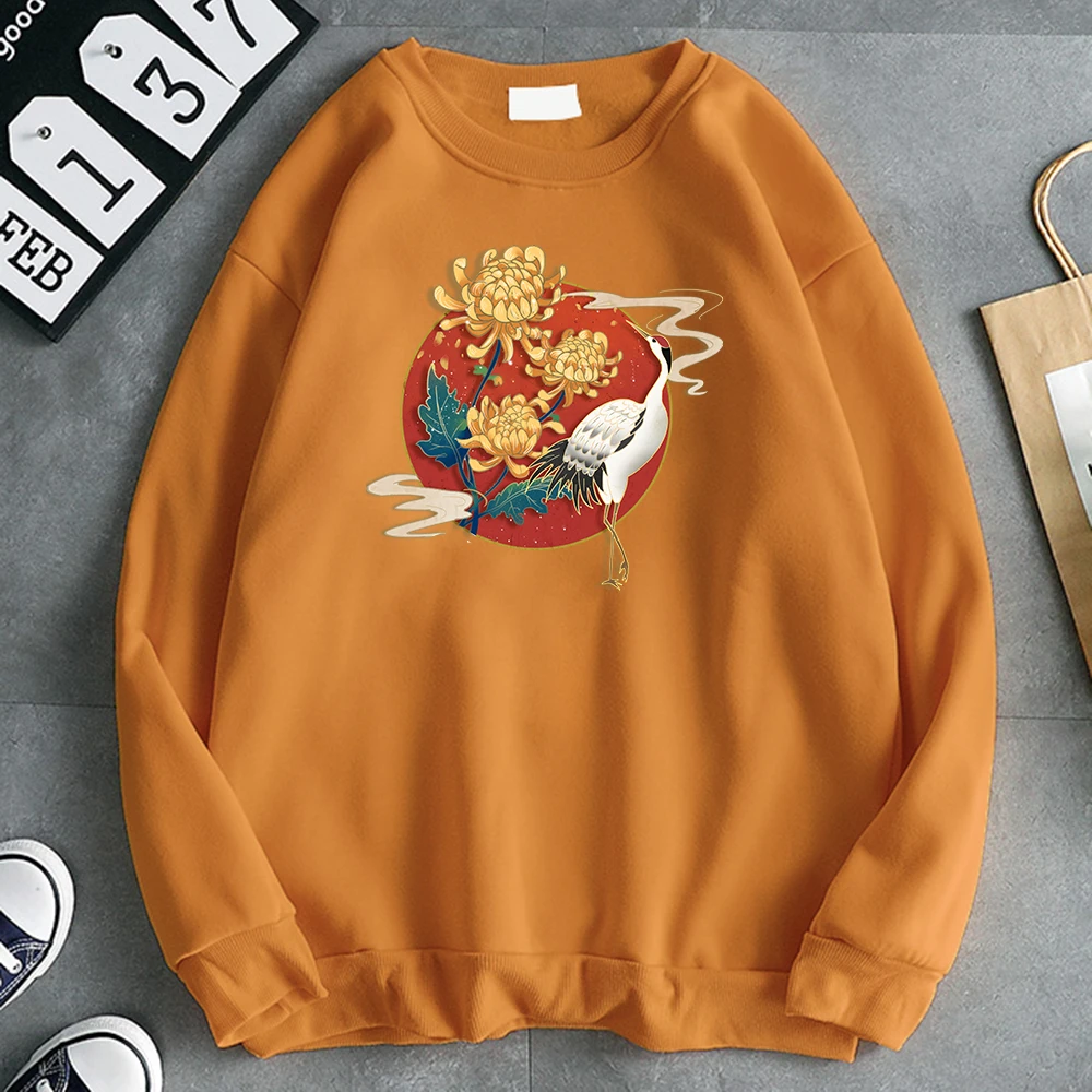 

Hoodiechinese Beautiful Flower Crane Print Hoody Male Oversize Streetwear Sweatshirts For Men Harajuku Fashion Mens Hoodies