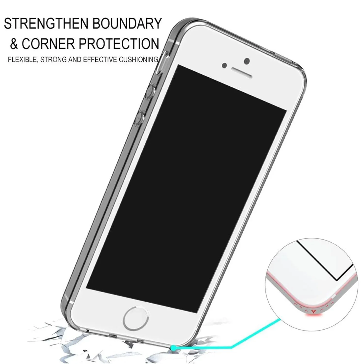 Transparent Clear Silicone Soft TPU Phone Cover Case