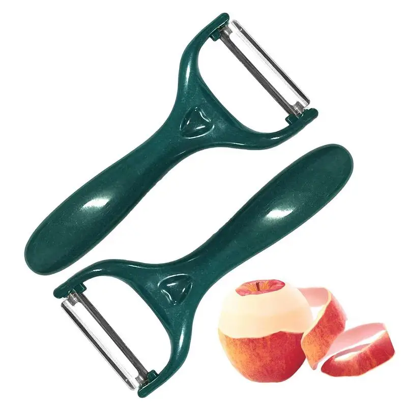 

2 Pcs Stainless Steel Fruit Peeler Household Kitchen Tools Plastic Portable Handle Shaving Potato Shaver Paring Knife