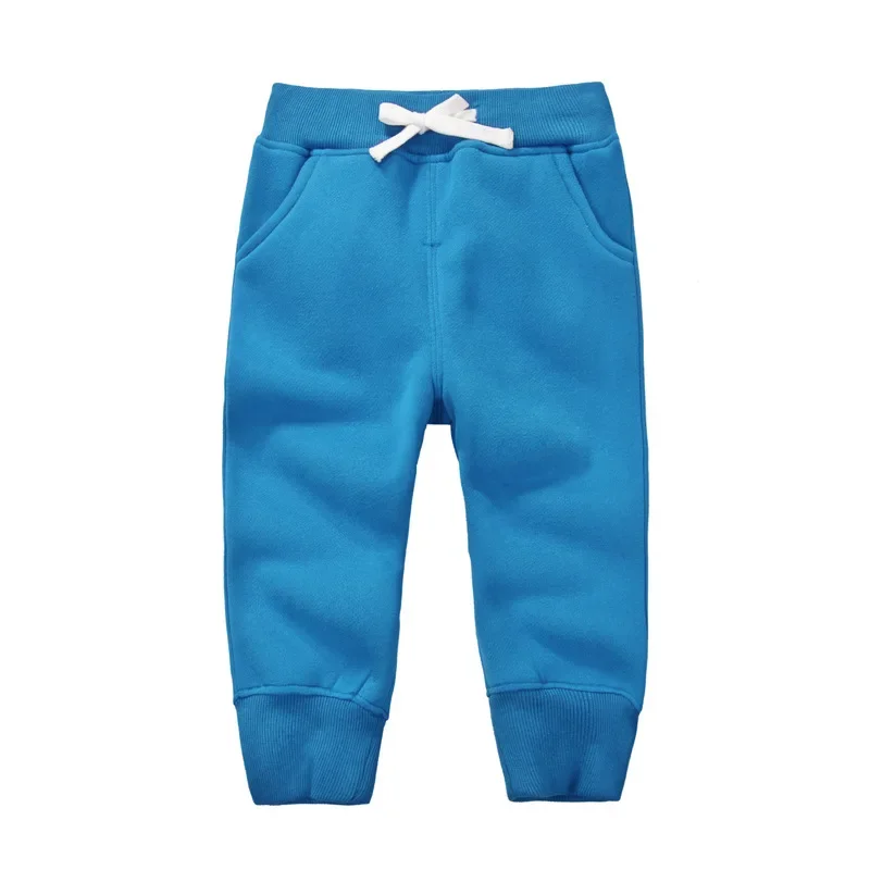 Children Pants 12M-5T Polar Fleece Cotton Solid Color Autumn Winter Straight Colorful Full Pants Girls Boys Children's Clothes