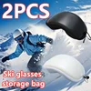 2PCS Ski Goggle Box Skiing Snowboard Glasses Protector Case Eyewear Zipper Hard Bag Winter Outdoor Motorcycle Cycling Accessorie 1