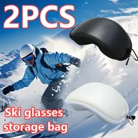 2PCS Ski Goggle Box Skiing Snowboard Glasses Protector Case Eyewear Zipper Hard Bag Winter Outdoor Motorcycle Cycling Accessorie 1