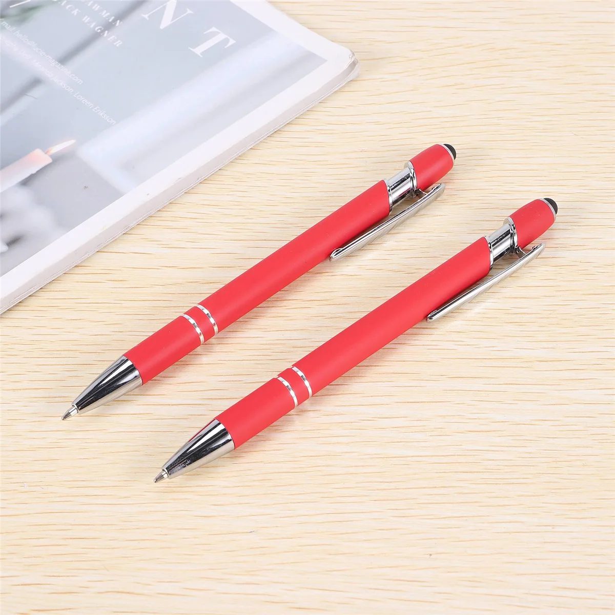 

Ballpoint Pen with Stylus Tip, 1.0mm Black Ink Metal Pen Stylus Pen for Touch Screens,2 in 1 Stylus Ballpoint Pen (Red)