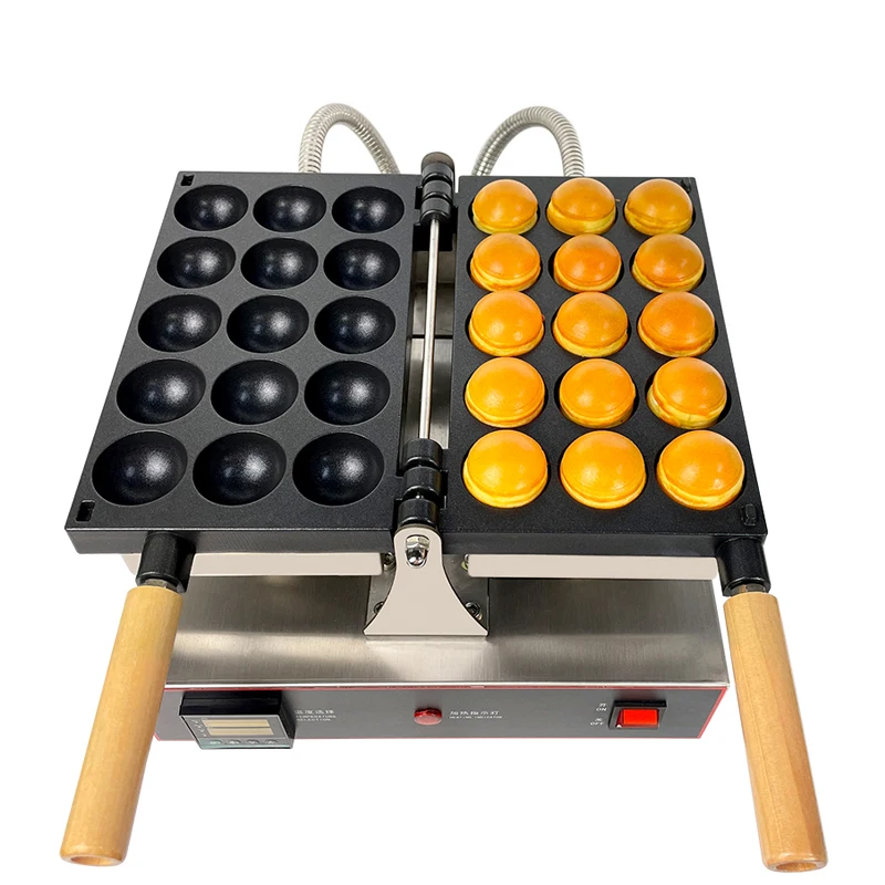 

15 Holes Commercial Ball Shape Waffle Machine Electric Takoyaki Popping Egg Cake Waffle Pie Maker Machines