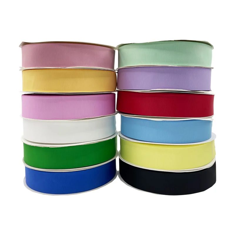 50yards 38mm Soild Ribbon Grosgrain Ribbons 196 Colors For DIY Decoration Bow Accessories