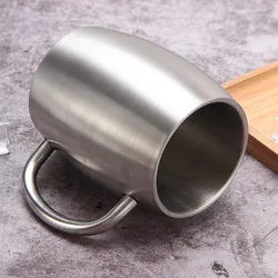 420ml Stainless Steel Coffee Beer Cup Mug for Office Tea Milk Water Thermal Cups with Anti-scald Handle Travel Drinkware Tools