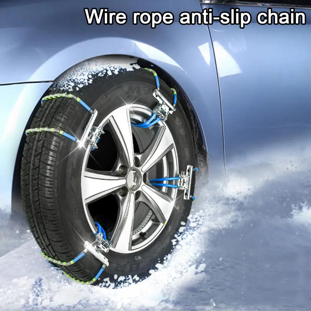 1 Set Universal Snow Chains Adjustable Anti-slip Tire Chains Emergency Traction Strong Grip Emergency Braking Tire Chain