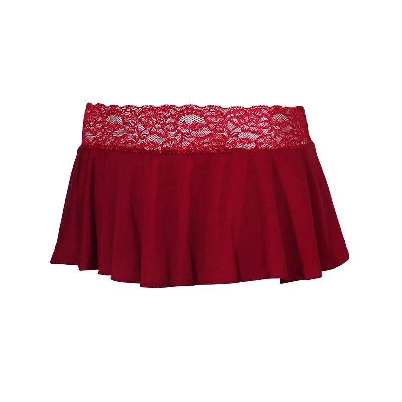 Summer New Women's Fashion Cute Short Skirt Sexy Temptation Casual Solid Color Lace Splicing Low Waist Mini Skirts Sleepy Pants_ecoleips.com
