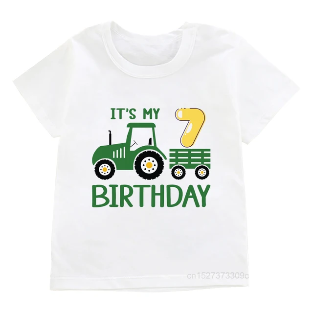 어린이 It'S My 1-10 생일 티셔츠, 멋진 농장 트랙터 프린트 옷