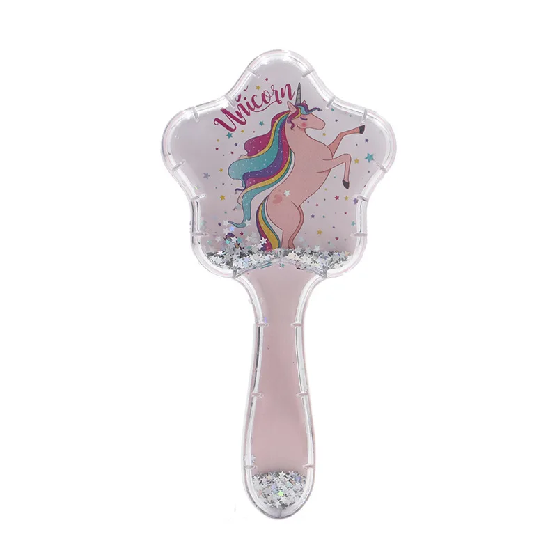 Unicorn Mermaid Star Sequins Comb Massage Children Comb Cute Girl Comb Carry Long Hair Anti-knot Comb Hair Brush 6