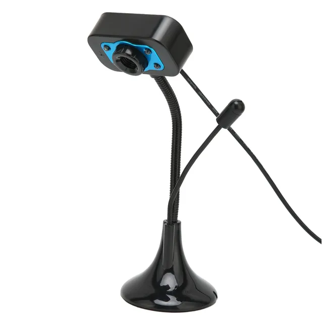 USB Web Camera 640x480 High Definition Manual Focus Computer Webcam with External Microphone LED Fill Light for Live Stream