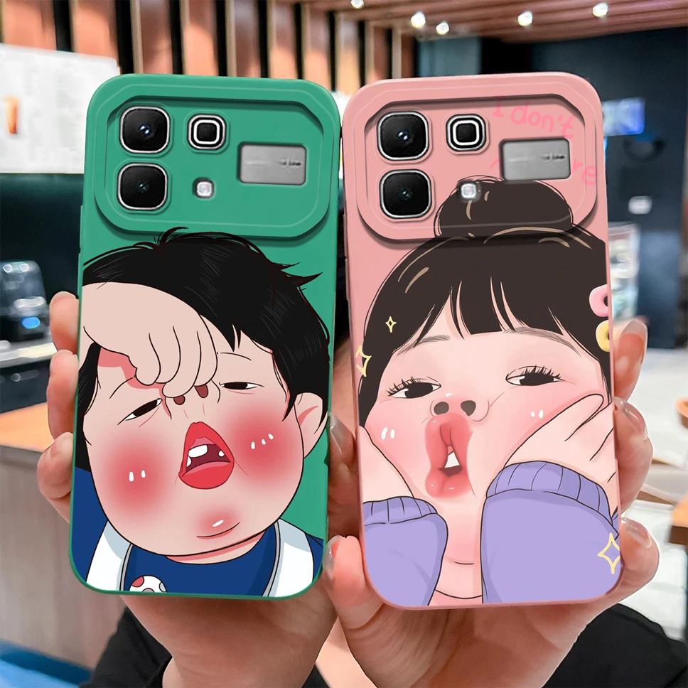 Couple Avatars Soft Silicone Phone Case with Camera Protection and Anti-Slip Design