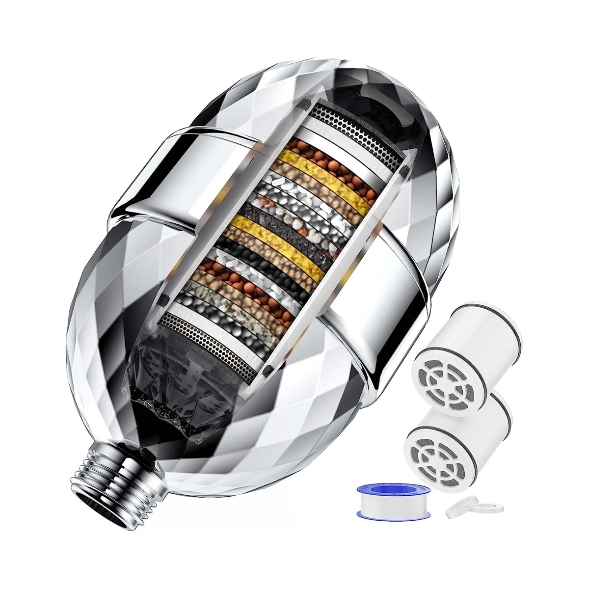 

20 Stage Shower Filter Shower Head Filter with Replaceable Cartridges Shower Filter for Hard Water Removing Chlorine