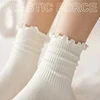 5 Pairs /Lot Socks for Women Ruffle Middle Tube Ankle Short Breathable Black White Set Spring Autumn 3
