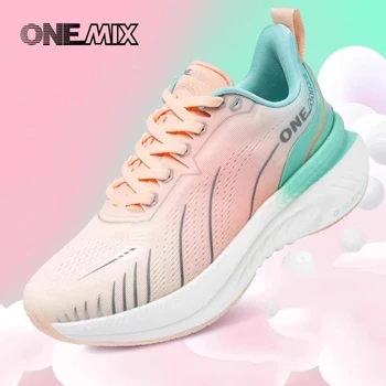 ONEMIX Women Sneakers Black Breathable Running Shoes for Woman 2024 Designer Free Shipping Pink Fashion Damping Sports Shoes
