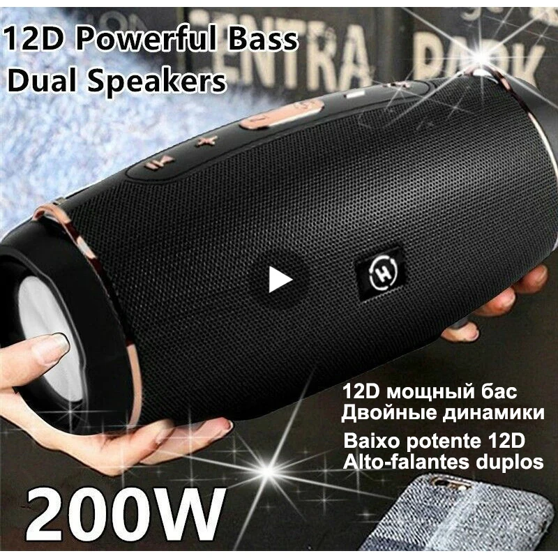 US $31.48 - 32.98 Powerful Subwoofer Portable Radio FM Wireless Caixa De Som Bluetooth Speaker Music Sound Box Blutooth For Large High Power Bass