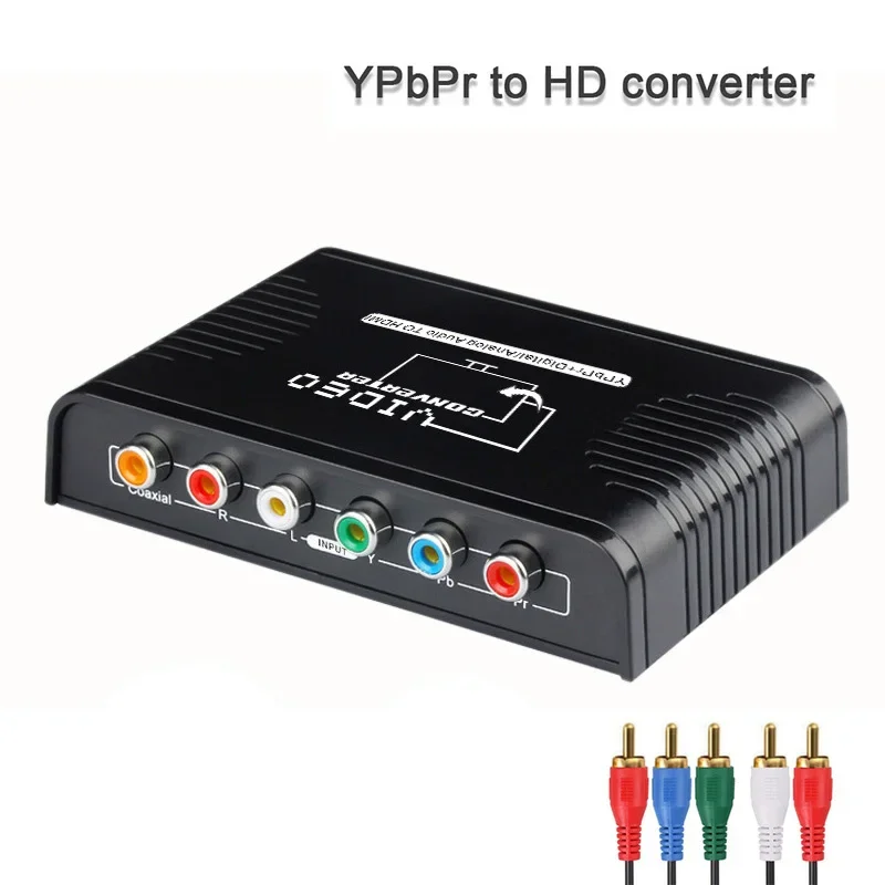 1080P Ypbpr Al Convertitore Audio Video Hdmi Adattatore 5 Rca Componente Ypbpr Al Convertitore Connettore Hdmi Per Ps2 Dvd Wii Xbox Hdtv