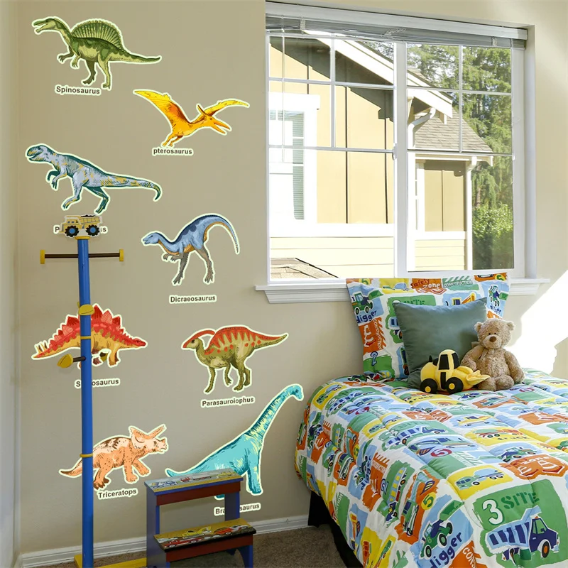 Dinosaur Wall Decals for Kids Room Glow in Dark Removable Glowing Luminous Stickers
