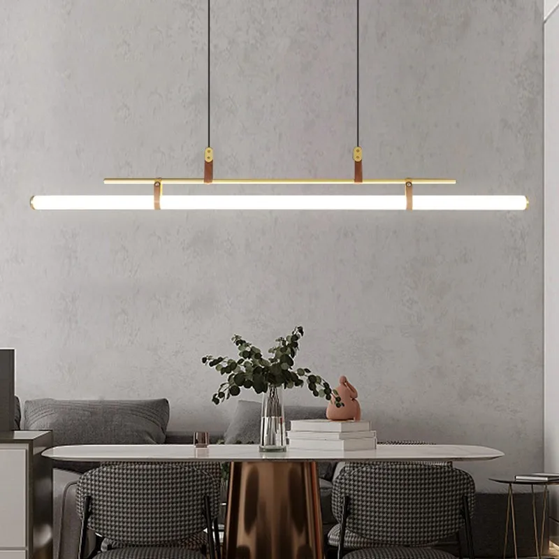 

Simple Pendant Lamp Decorative Chandelier Kitchen Dining Room Study Parlor Nordic Home Decor Modern Long Line Tube Hanging Light