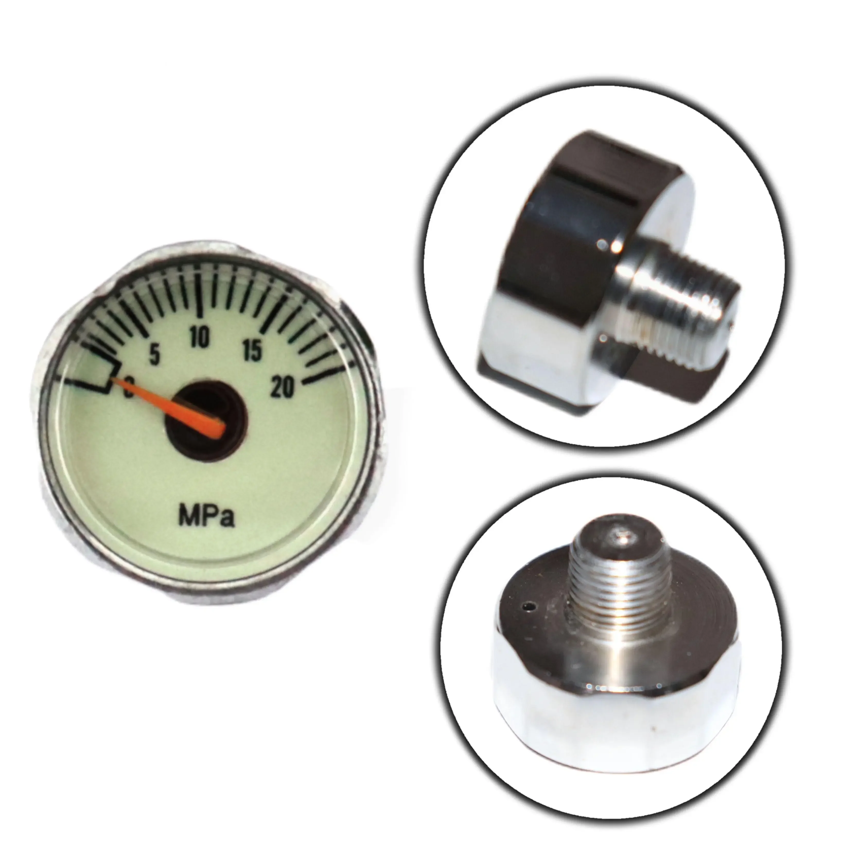 25mm Mini Pressure Gauge 5mpa/20mpa/40mpa/300bar/400bar/5000psi/6000psi,1/8BSPP M10 1/8NPT