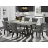 V697GA650-7 7 Piece Dinette Set Consist of a Rectangle Dining Room Table with V-Legs and 6 Dark Gotham Linen 2