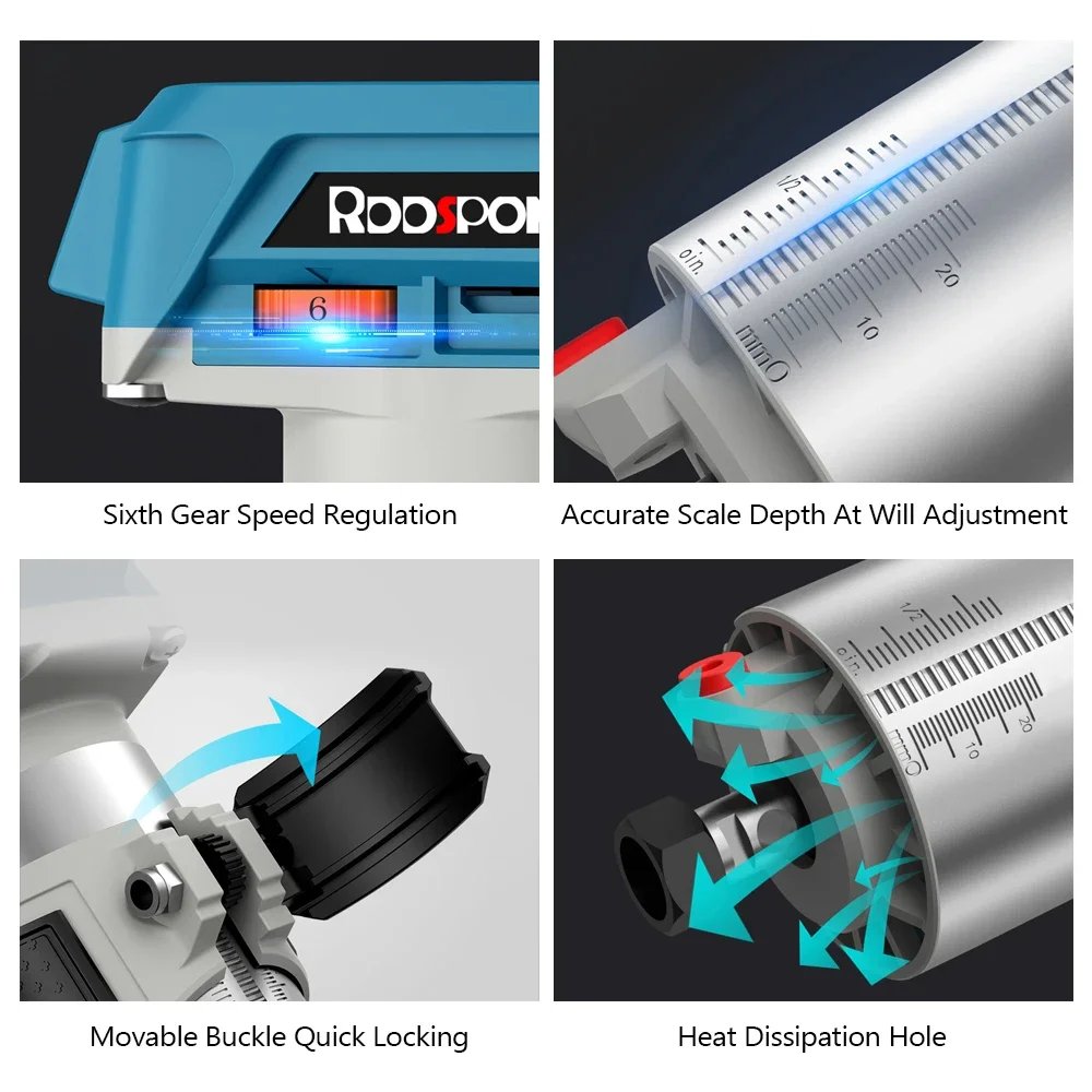 6 Speeds Brushless Electric Hand Trimmer Cordless Wood Router Woodworking Engraving Slotting Trimming Milling Machine For Makita 5