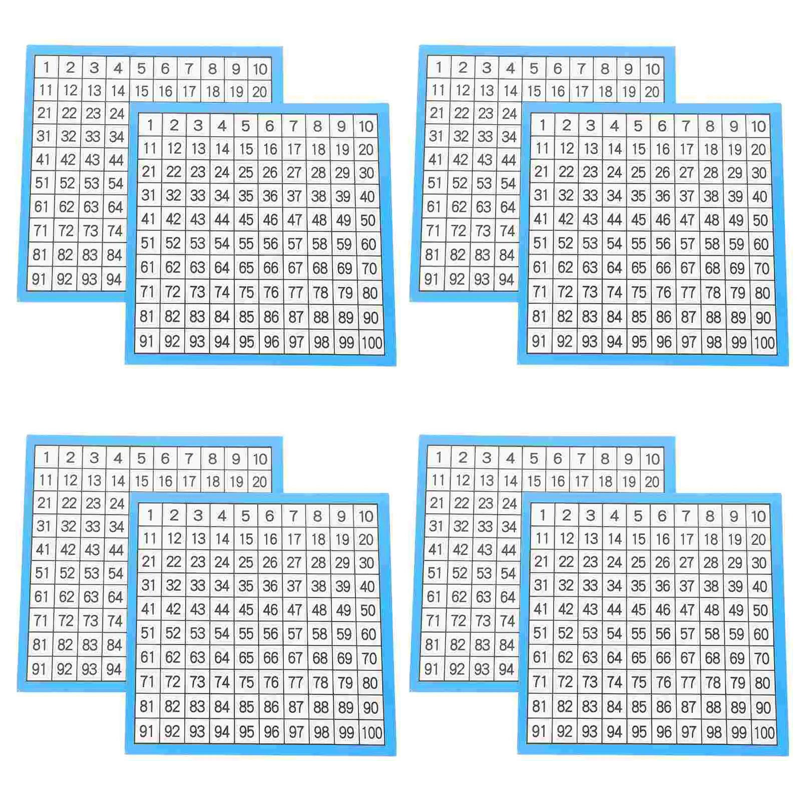 10 Sheets Board Consecutive Number Counting Chart Math Hundreds for Classroom Double Sided School Supplies