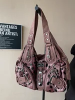 Marque de créateur rétro imprimé léopard fourre-tout grande capacité sous les bras épaule sacs à bandoulière pour les femmes 4