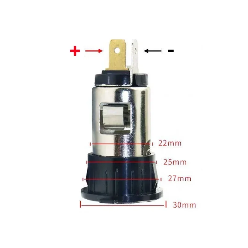 차량용 담배 라이터 암 소켓 전원 플러그, 방수 커버 케이스 포함, 12V-24V, 120W-250W, 10A